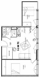 2-bed example, sleeps 7